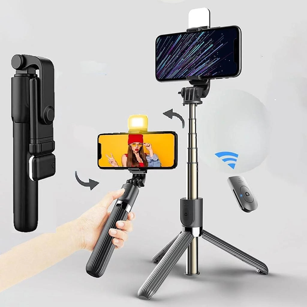 🔥 4 in 1 Multifunctional Portable Selfie Stick & Tripod With Remote Control & Flash light | Save 40% Now! | 🔥